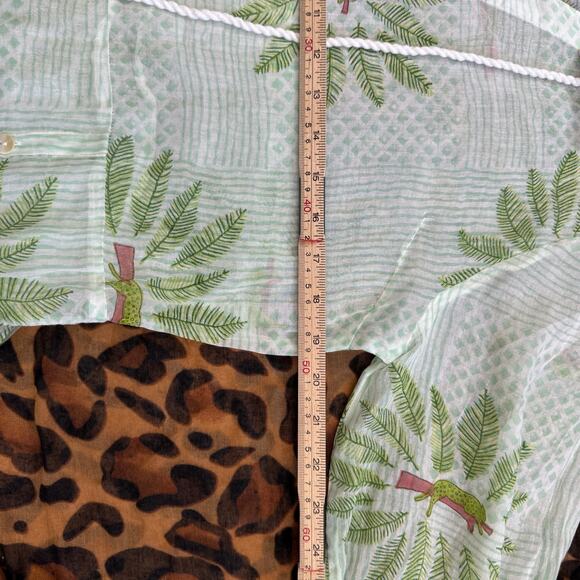 Roller Rabbit Sleepy Leopard Lotella Kurta Tunic Dress Sheer Cover Up NWT | M - Picture 10 of 11